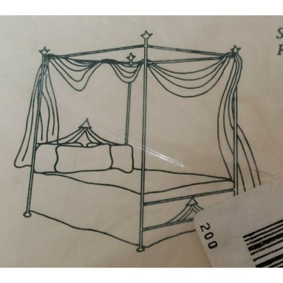 Mosquito Netting Bed Canopy Tent Romantic 90s Spiegel Home Sheer White 21 Ft Vtg - Picture 1 of 9